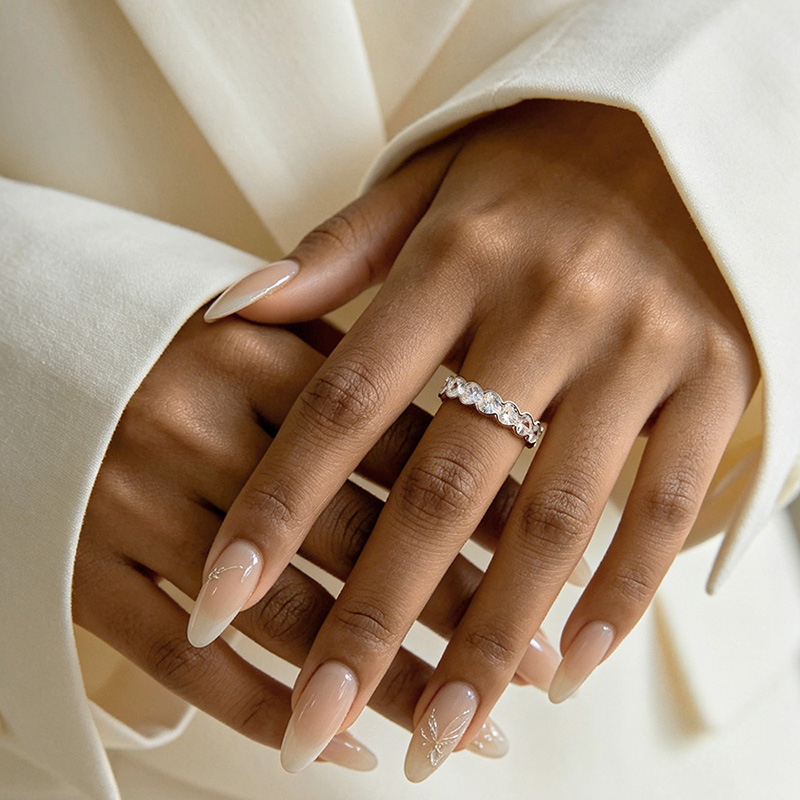 Statement Cocktail Ring - Women 3‑4mm Heart Cut D‑Color VVS1