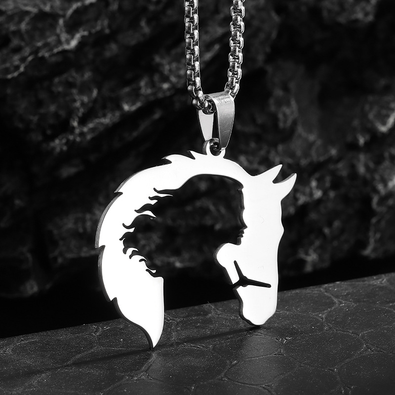 Hip Hop Chain Necklace - men's Necklace Hollowed Out Horsehead And