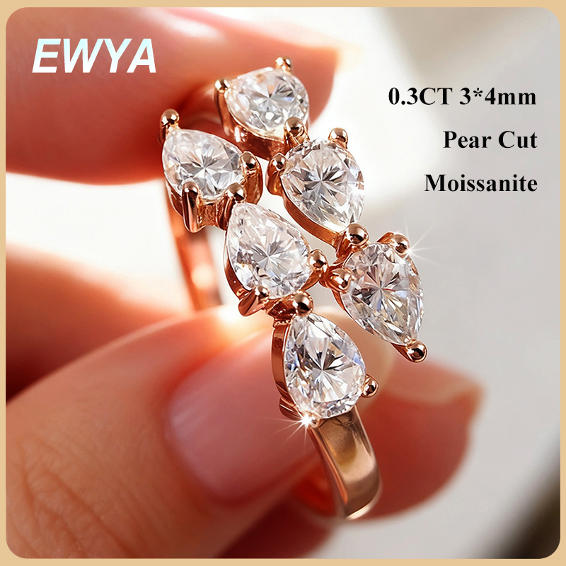 Statement Cocktail Ring - EWYA Pear Cut 3*4mm 0.3CT All