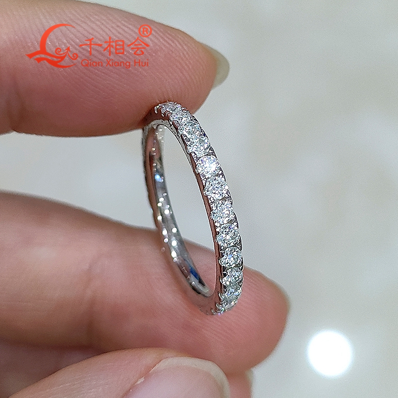 Moissanite Ring - soild 10k 14k 18k gold 2mm