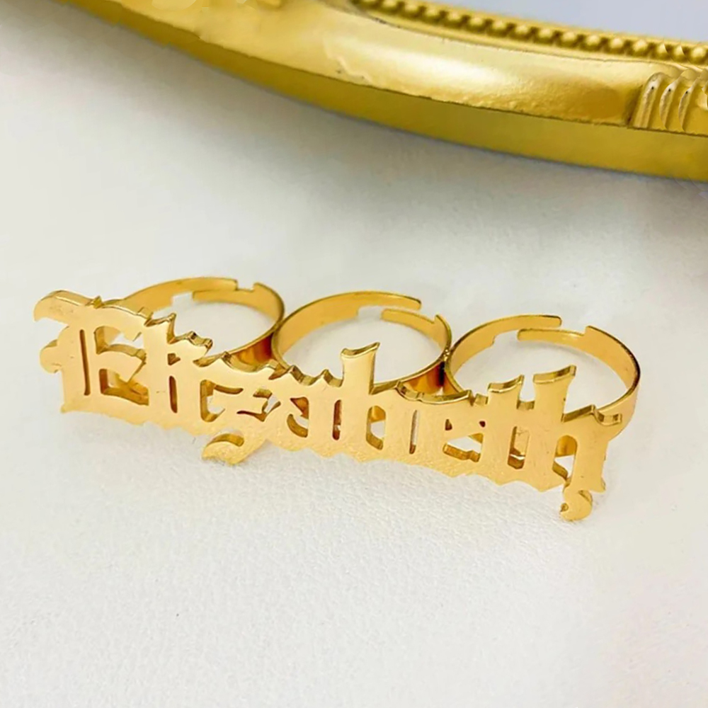 Custom Name Ring Women Knuckle - Statement Cocktail Ring recension och pris