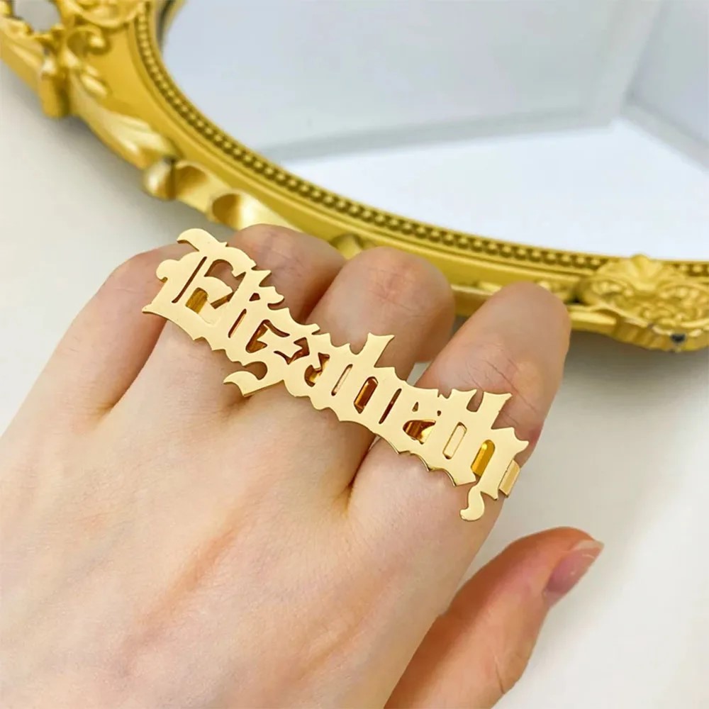 Custom Name Ring Women Knuckle - Statement Cocktail Ring recension och pris