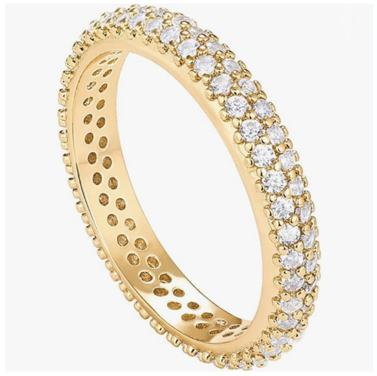 925 Silver Plated 14K Gold Wid - Moissanite Ring recension och pris