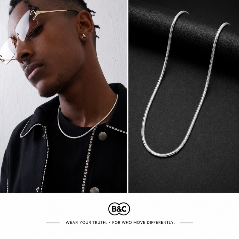 B&C 3MM Hip Hop Street Men Roc - Hip Hop Chain Necklace recension och pris