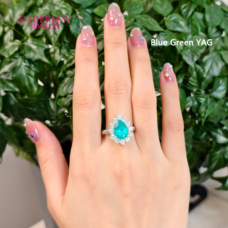 S925 Lab Paraiba Rings S925 Si - Moissanite Ring recension och pris