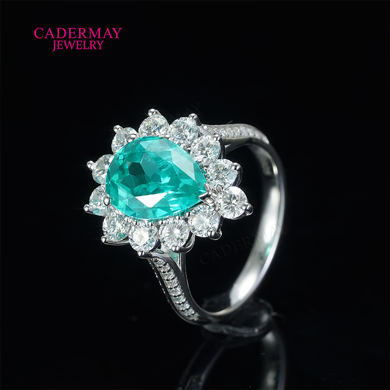 S925 Lab Paraiba Rings S925 Si - Moissanite Ring recension och pris