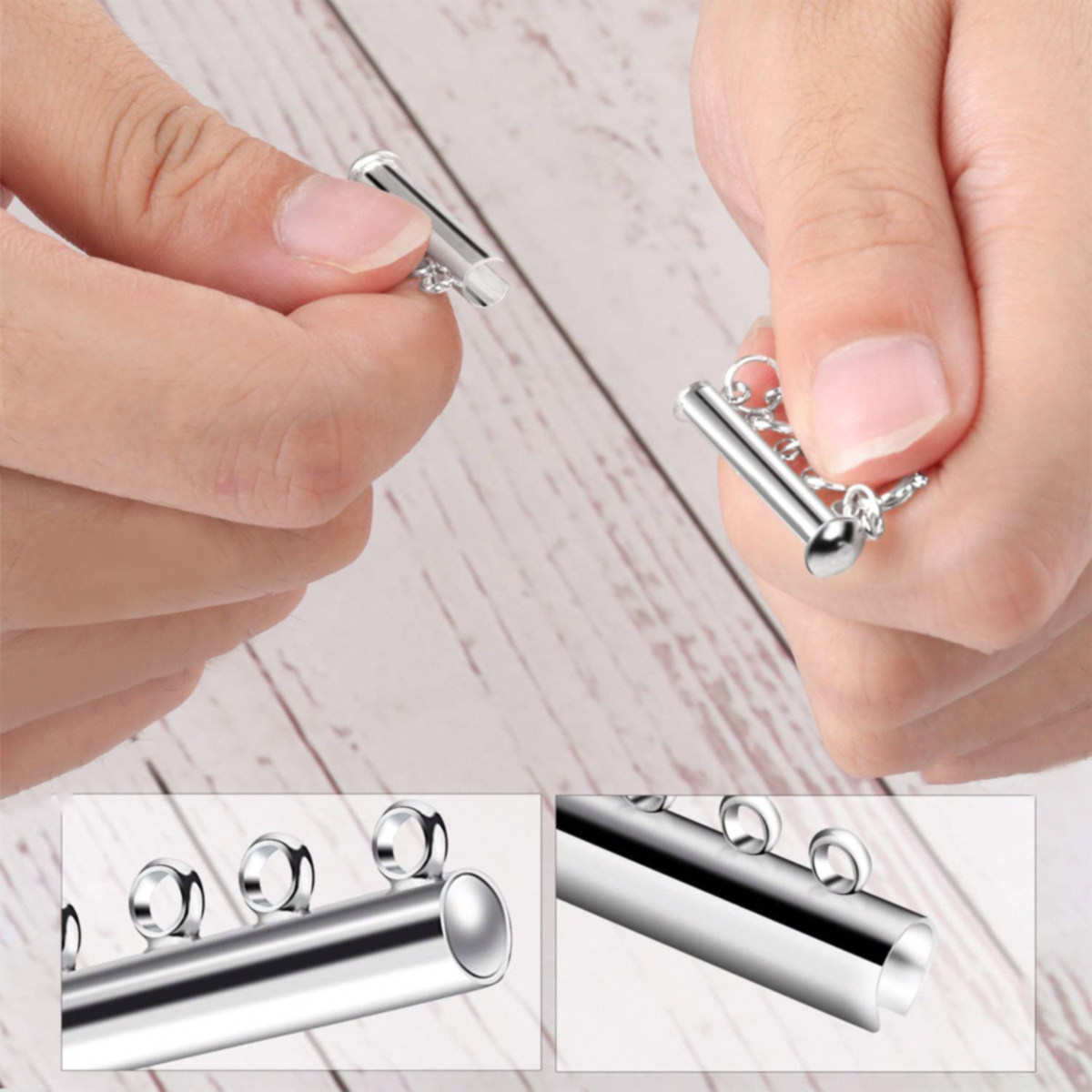 8Pcs Pearl Buckle Slide Lock C - Pearl Necklace recension och pris