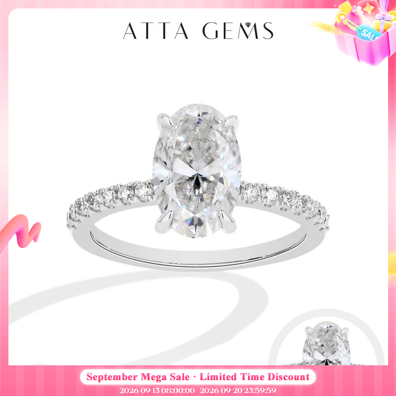 ATTAGEMS Oval Cut 3.0CT Moissa - Moissanite Ring recension och pris