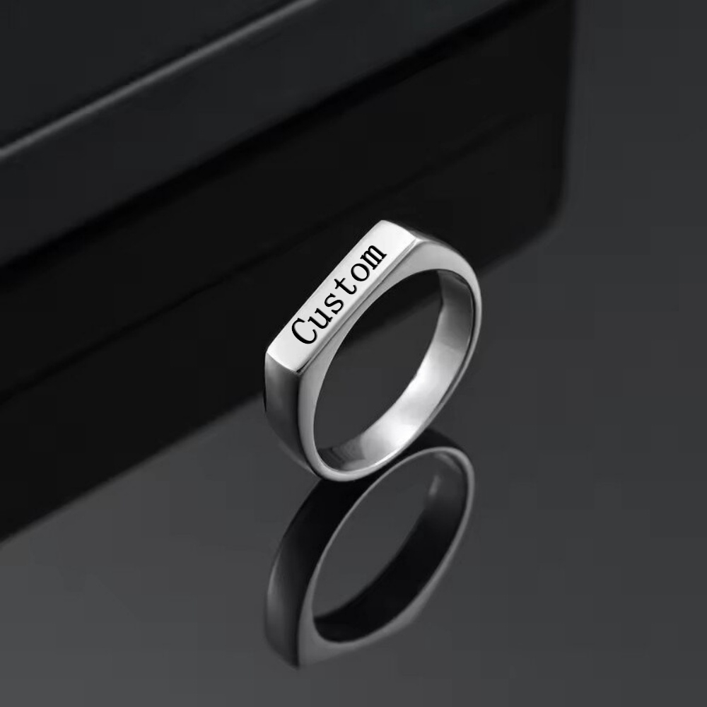 Customized Engrave Name Photo  - Statement Cocktail Ring recension och pris