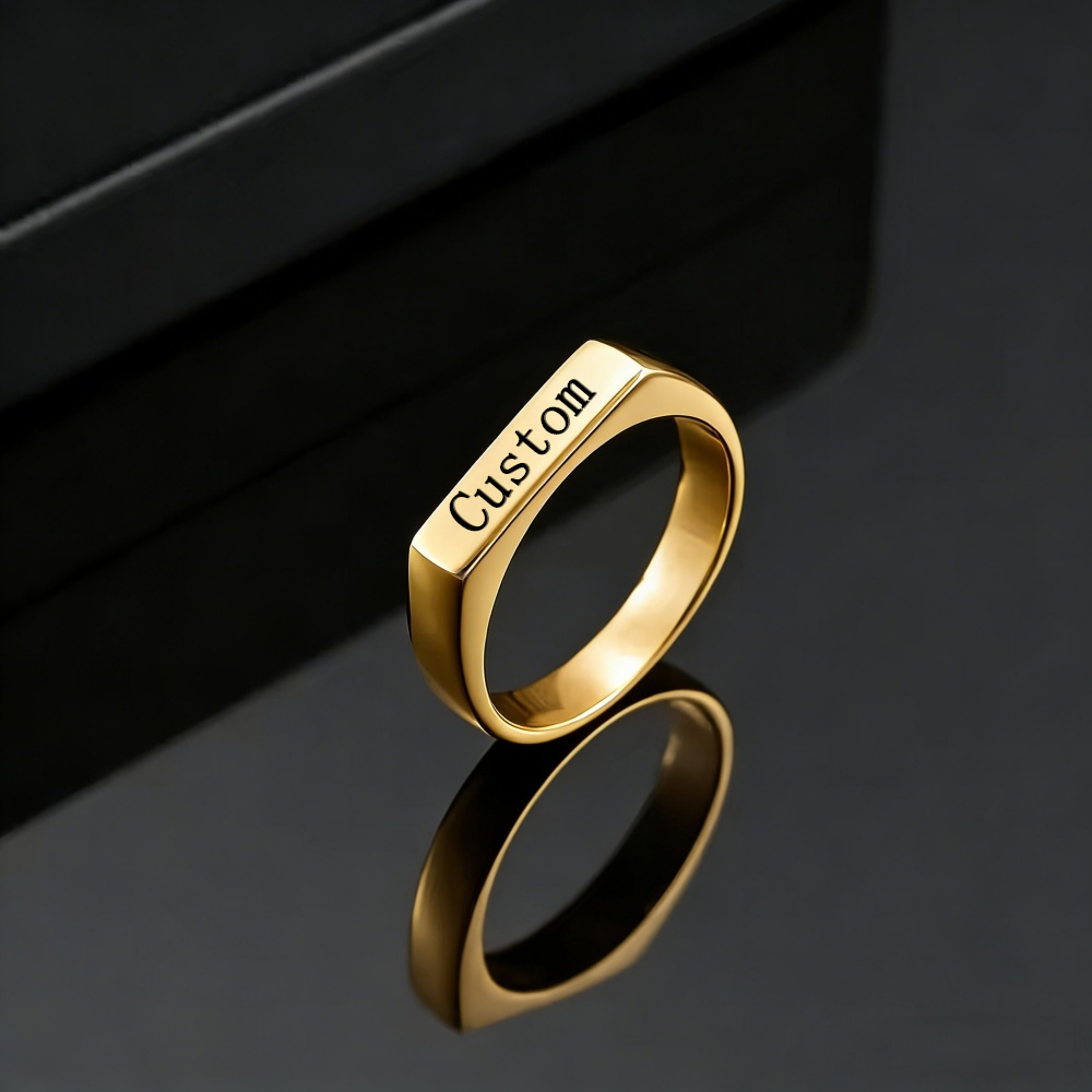 Customized Engrave Name Photo  - Statement Cocktail Ring recension och pris