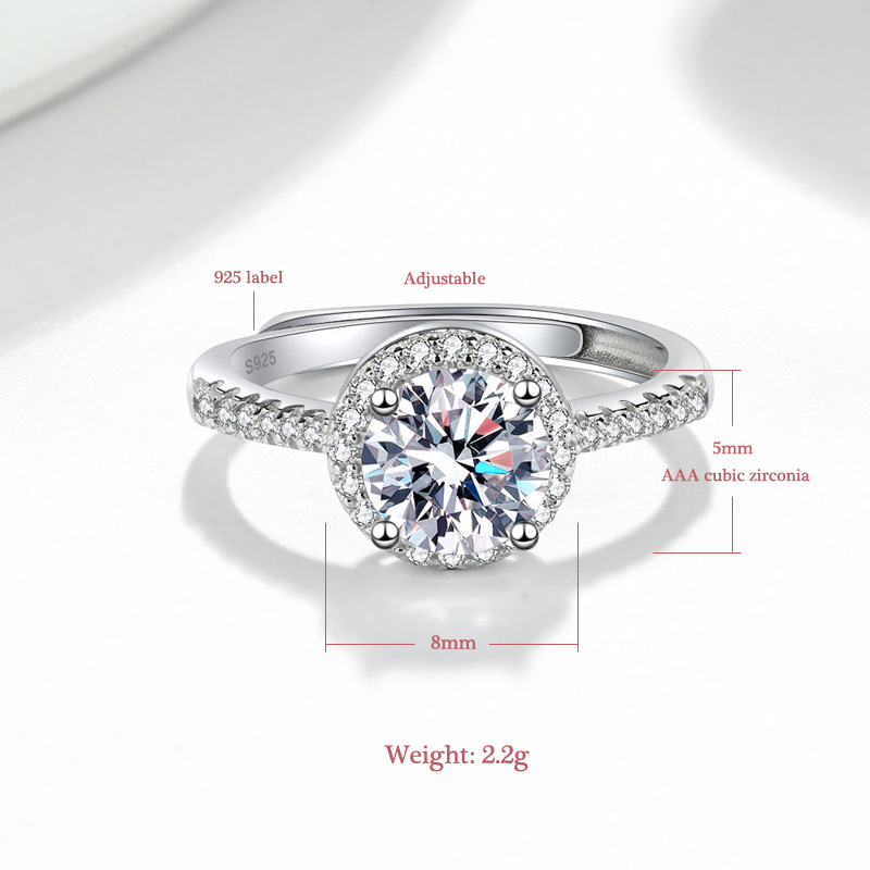 New 925 Sterling Silver Round  - Statement Cocktail Ring recension och pris
