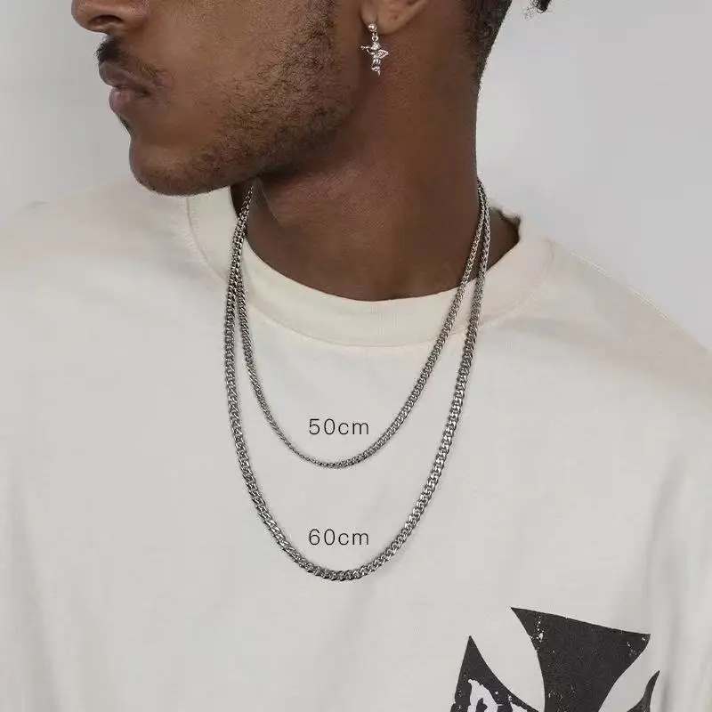 B&C Simple Titanium Cuban Chai - Hip Hop Chain Necklace recension och pris
