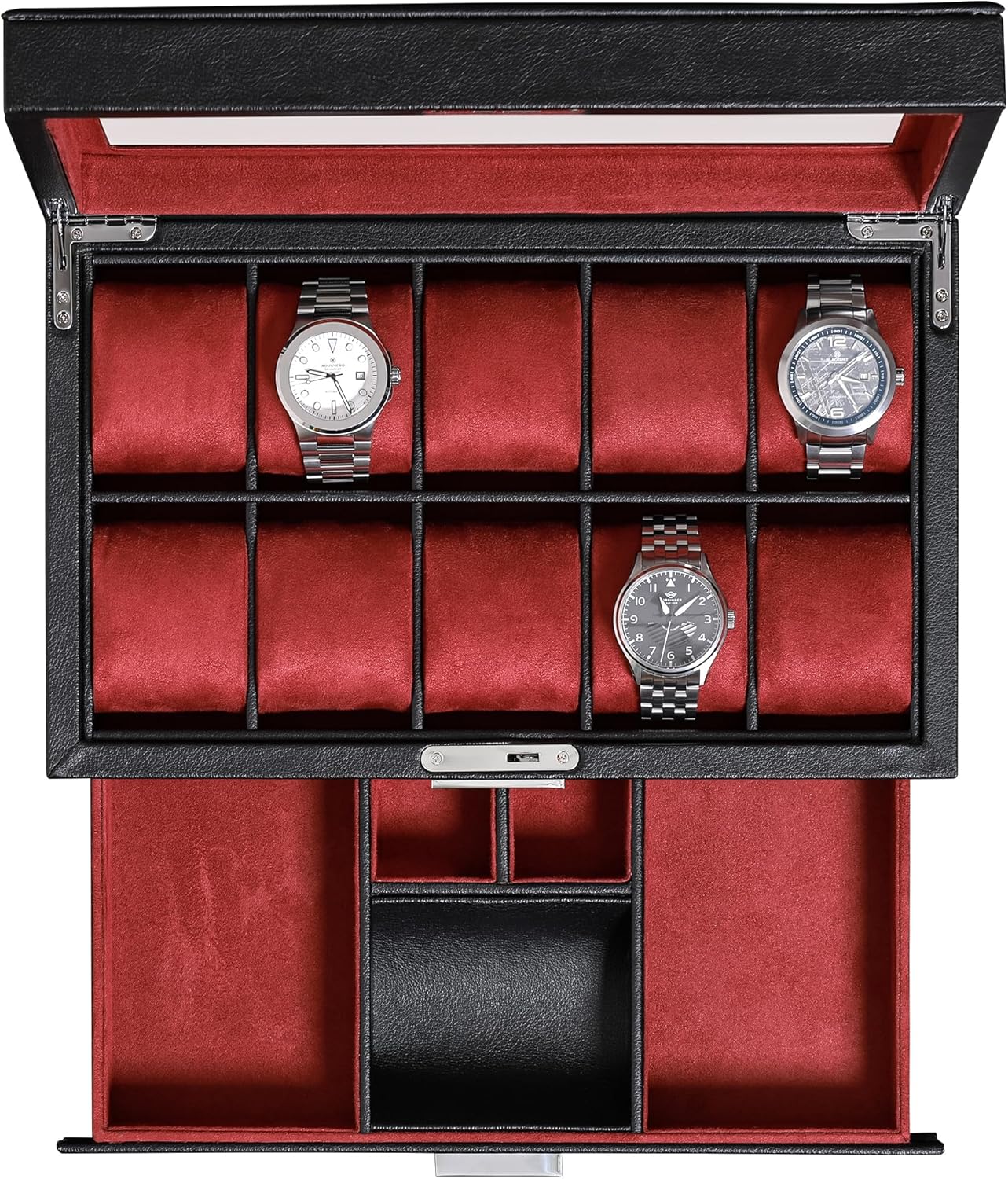 10-Slot Watch Box in Leather w - Jewelry Box Organizer Watches recension och pris
