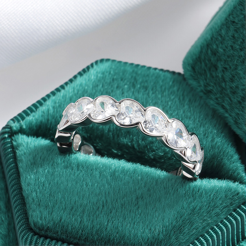 Women 3‑4mm Heart Cut D‑Color  - Statement Cocktail Ring recension och pris