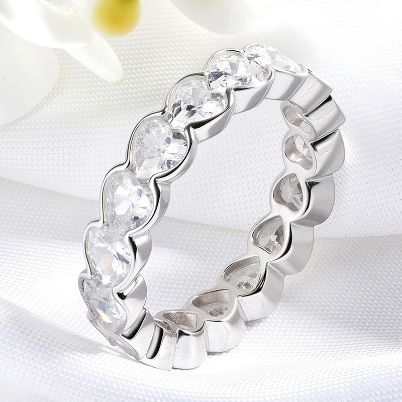 Women 3‑4mm Heart Cut D‑Color  - Statement Cocktail Ring recension och pris