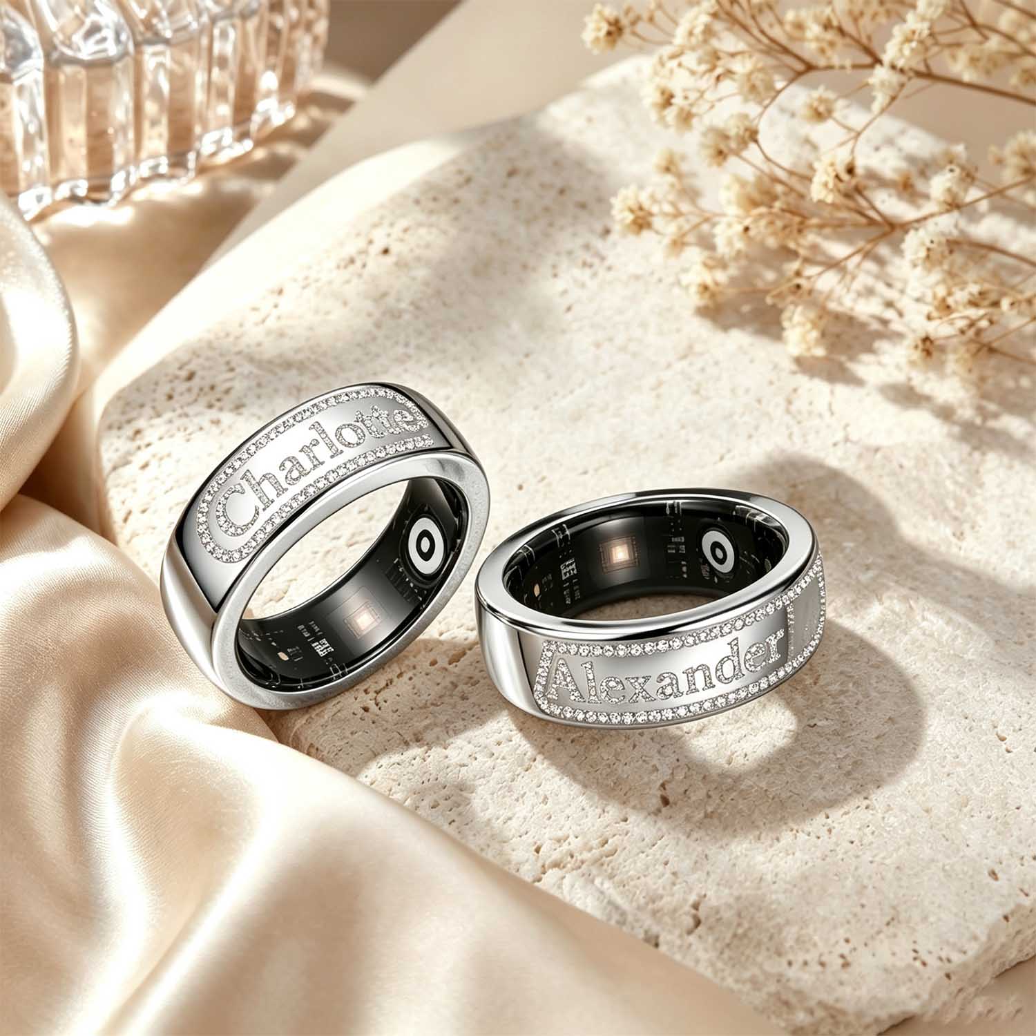 Qitian Custom Name Smart Ring  - Moissanite Ring recension och pris