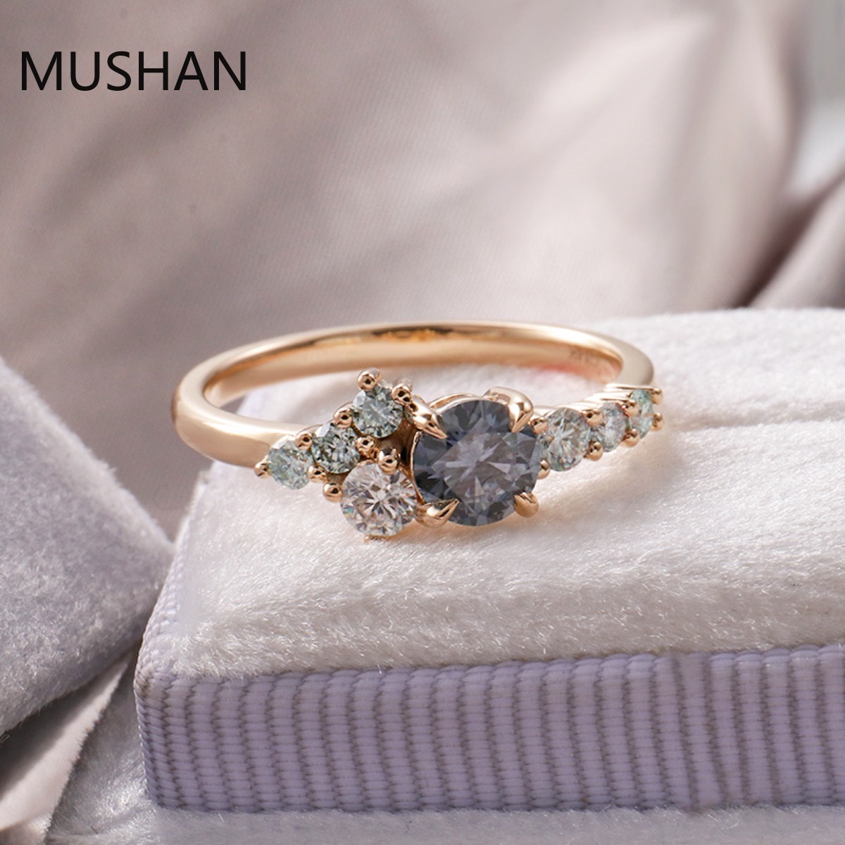 MUSHAN Luxury Custom 14K 18K G - Moissanite Ring recension och pris