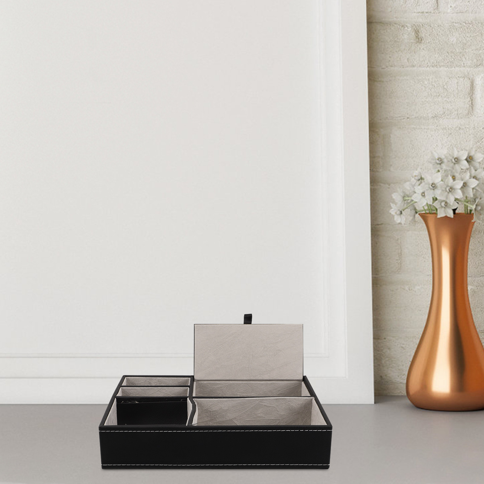 Multifunctional PU Desk Tray O - Jewelry Box Organizer Watches recension och pris