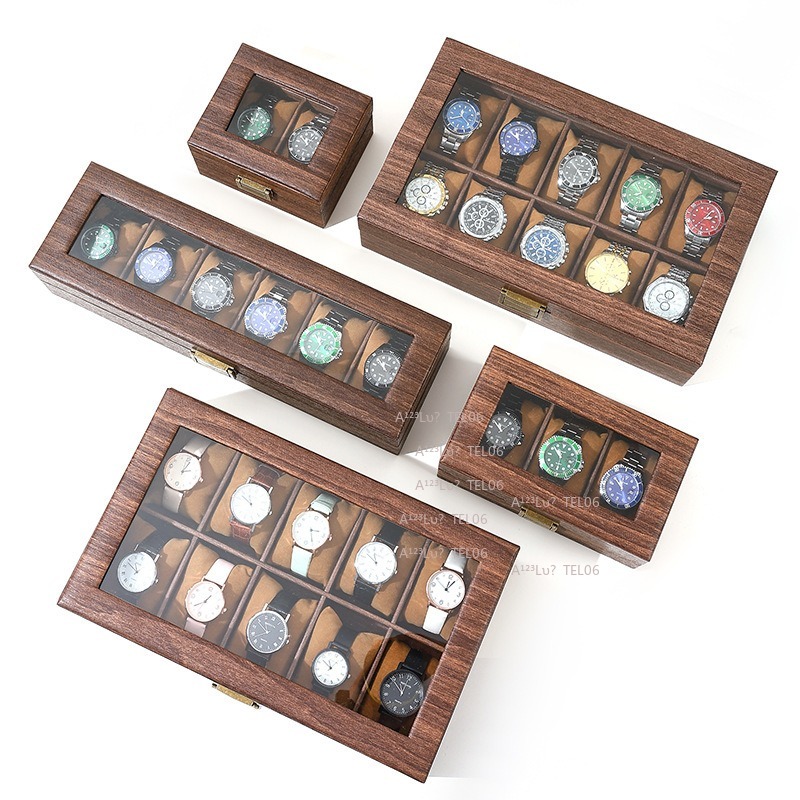 Vintage Wood Grain PU Leather  - Jewelry Box Organizer Watches recension och pris
