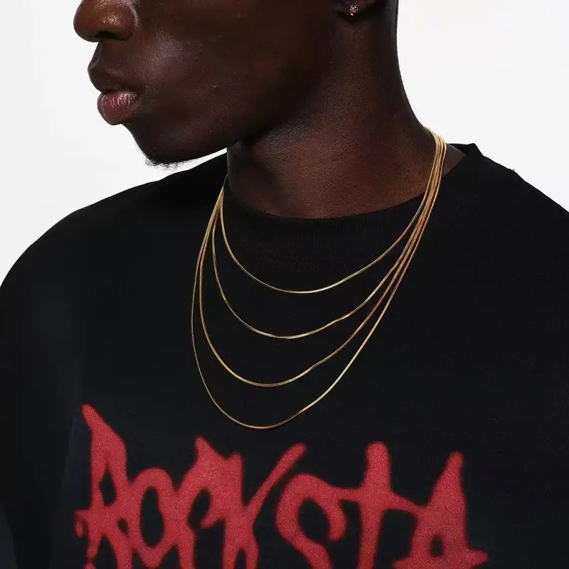 B&C 1.2mm Gold Color Stainless - Hip Hop Chain Necklace recension och pris
