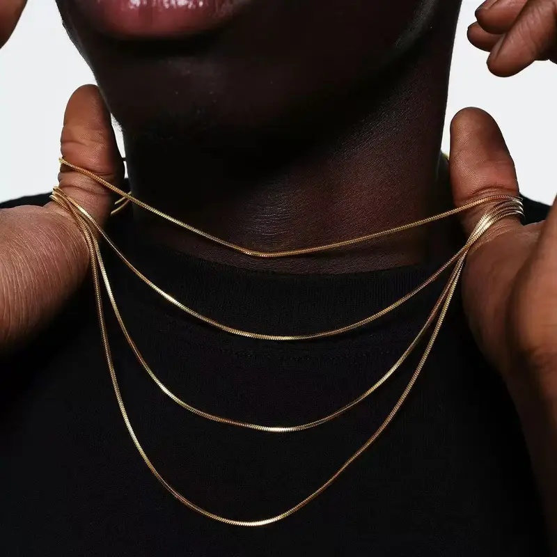 B&C 1.2mm Gold Color Stainless - Hip Hop Chain Necklace recension och pris