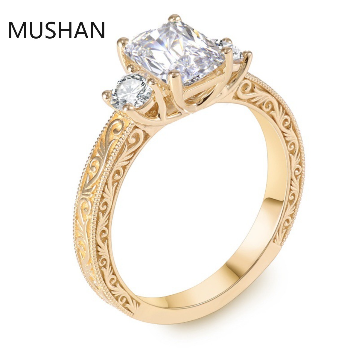 MUSHAN Luxury Custom 14K 18K G - Moissanite Ring recension och pris