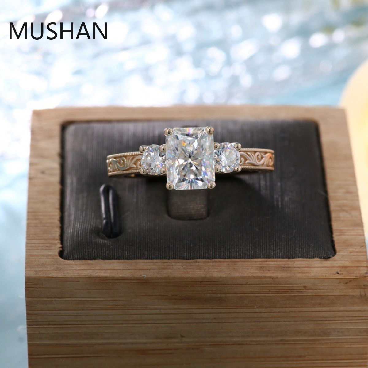 MUSHAN Luxury Custom 14K 18K G - Moissanite Ring recension och pris
