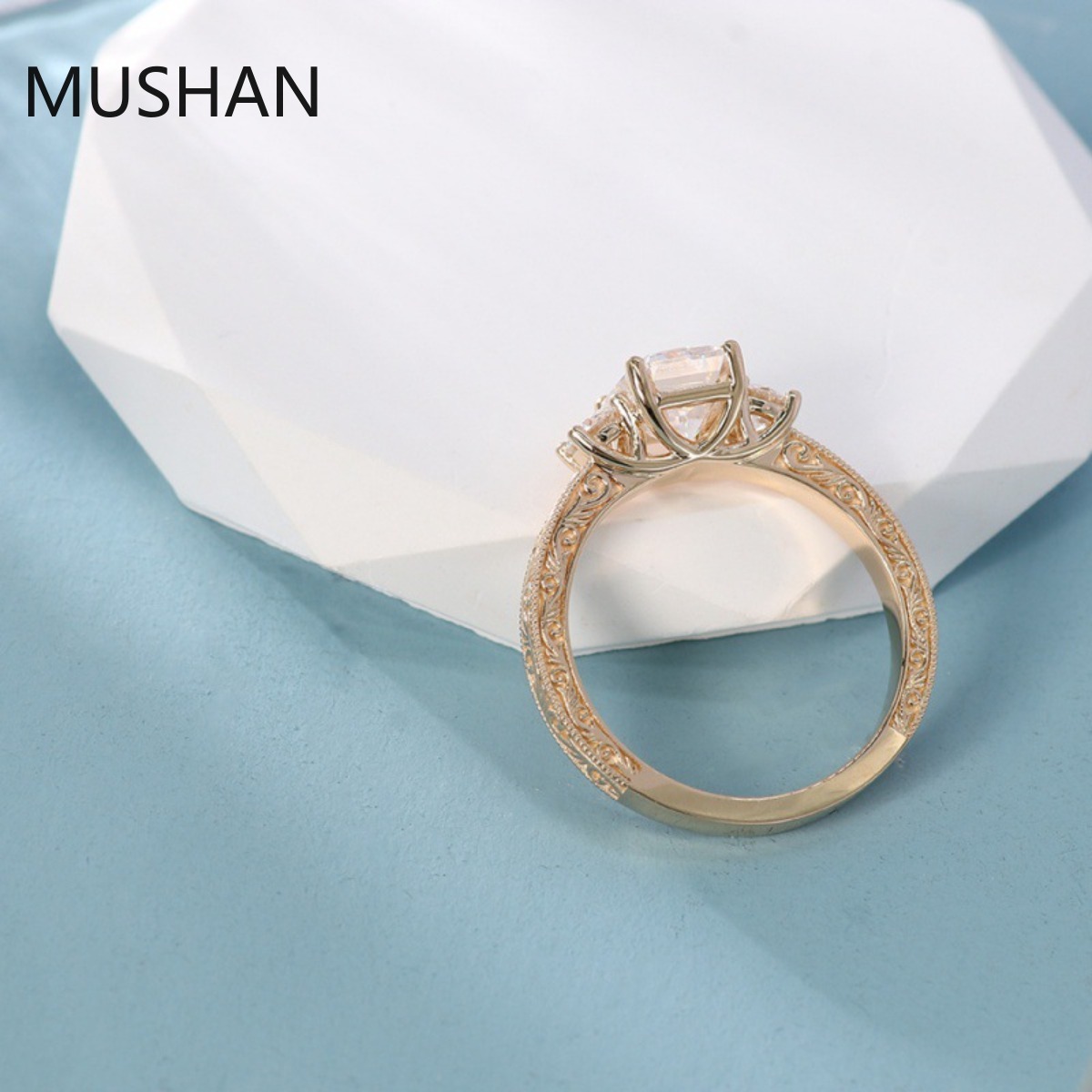 MUSHAN Luxury Custom 14K 18K G - Moissanite Ring recension och pris