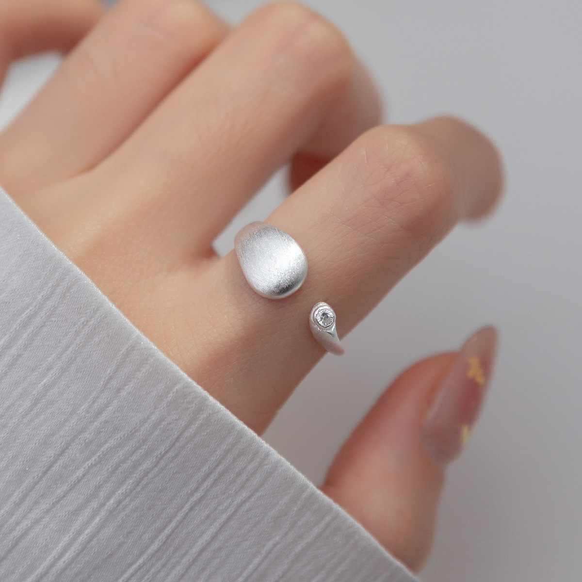 925 Sterling Silver Matte Fini - Statement Cocktail Ring recension och pris