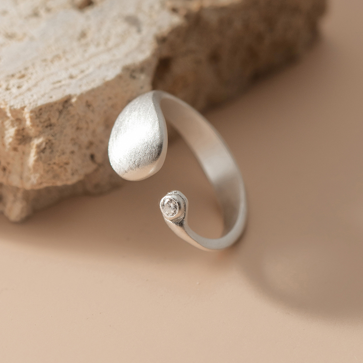 925 Sterling Silver Matte Fini - Statement Cocktail Ring recension och pris
