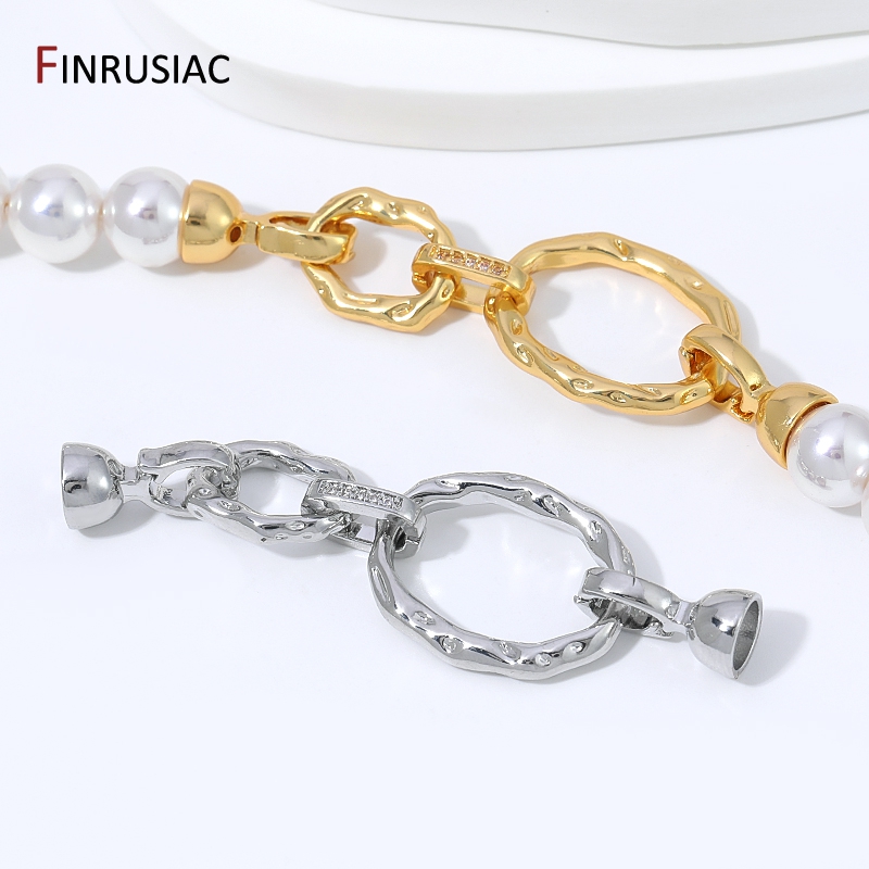 18K Gold Plated Brass Oval Con - Pearl Necklace recension och pris